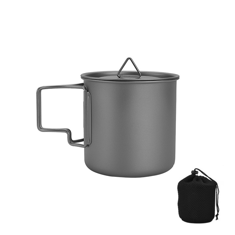 Camping Cooking Sets - Titanium Camping Mug with Folding Handle