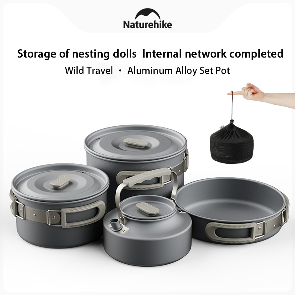 Camping Cooking Pots And Pans - Naturehike Outdoor Pot Set,Camping Cooking Equipment,Portable