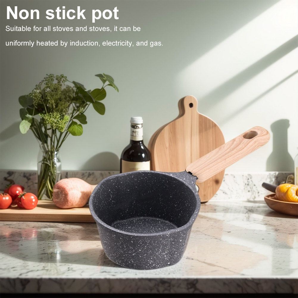 Mini Boiling Pan Wooden Handle - Camping Cooking Frying Pan review and price