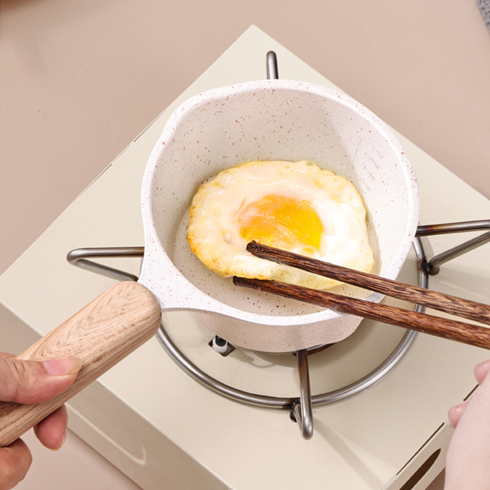 Mini Boiling Pan Wooden Handle - Camping Cooking Frying Pan review and price