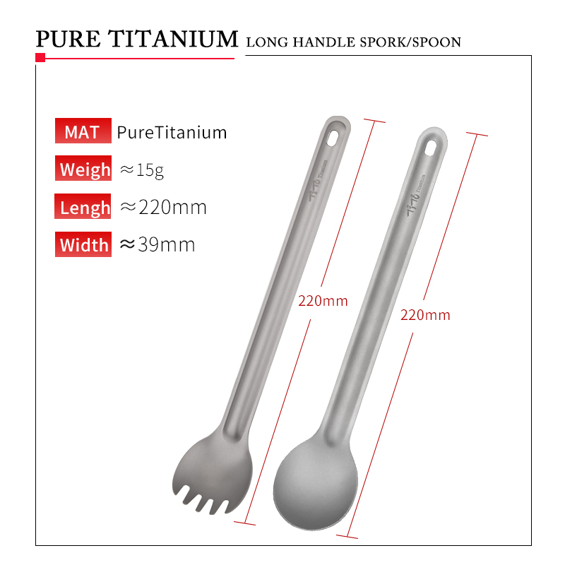 TiTo Titanium Spork Spoon Long - Camping Cooking Gadgets review and price