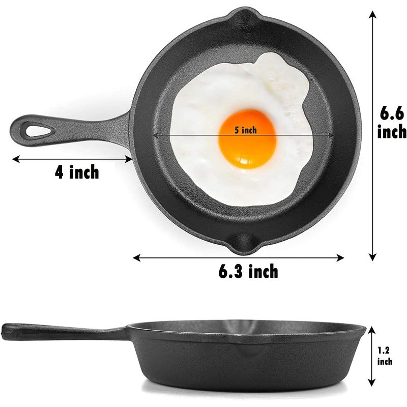 6 Inch Cast Iron Skillet, Fryi - Camping Cooking Frying Pan review and price
