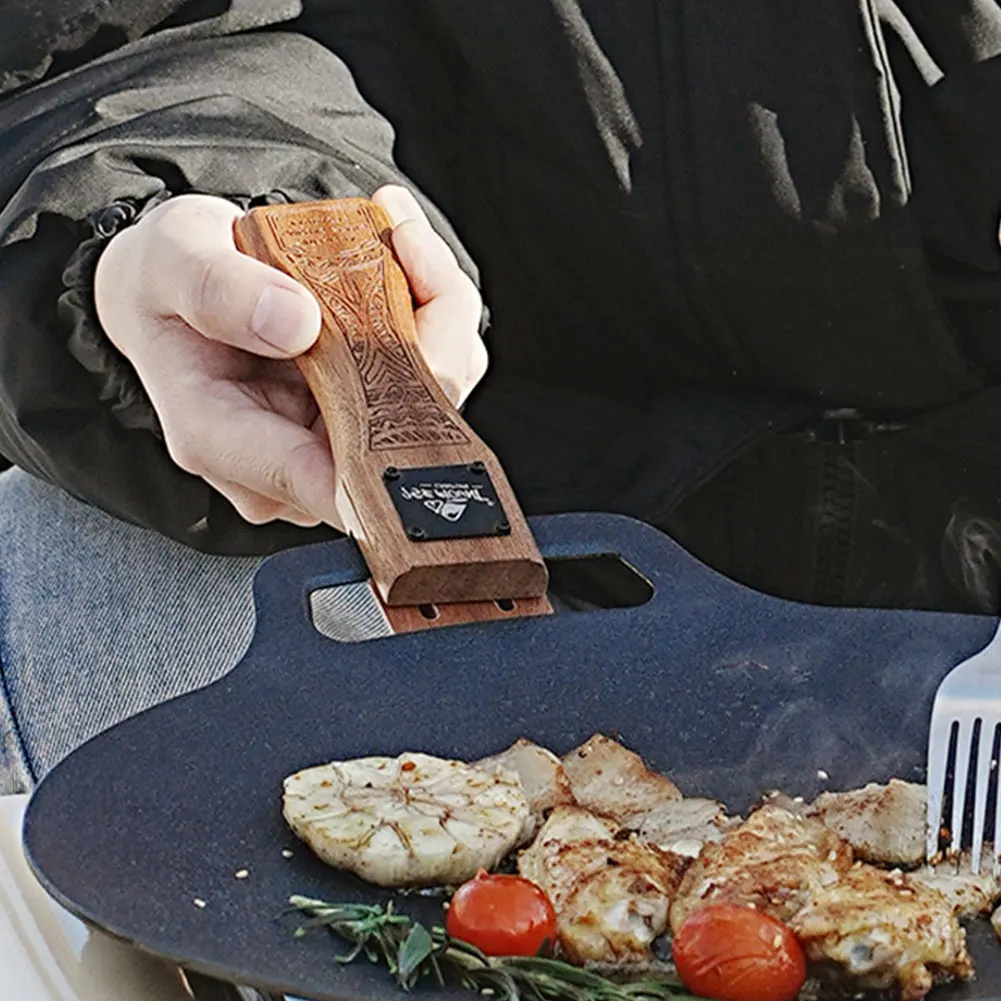 Outdoor Natural Wood Grill Pan - Camping Cooking Gadgets review and price