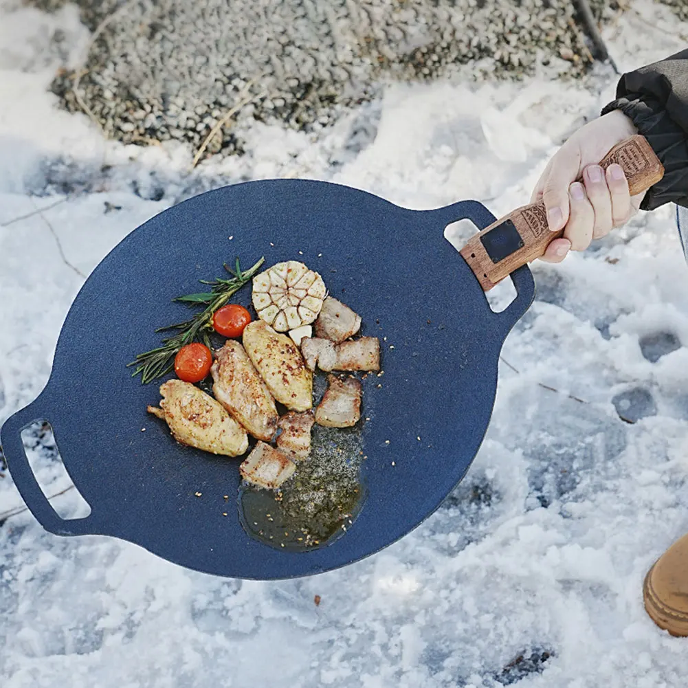 Outdoor Natural Wood Grill Pan - Camping Cooking Gadgets review and price