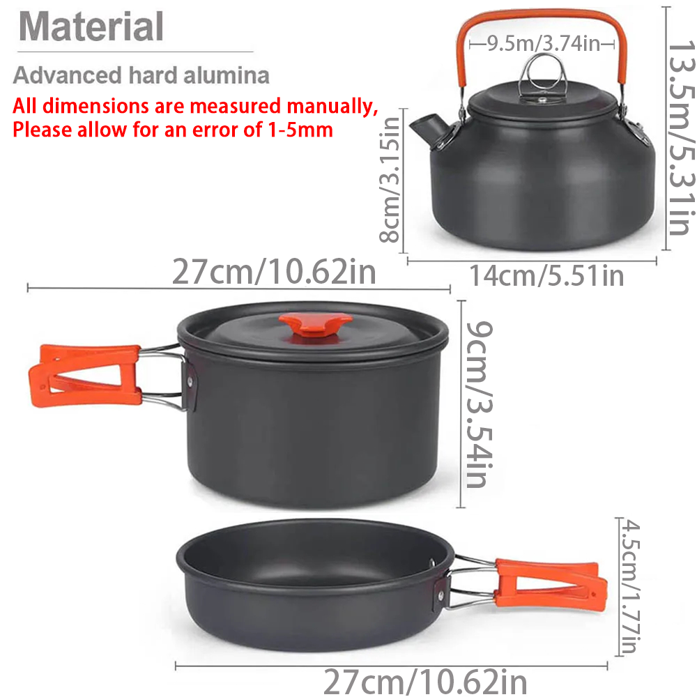 1pcs/1set Camping Cookware Kit - Camping Cooking Pots And Pans review and price