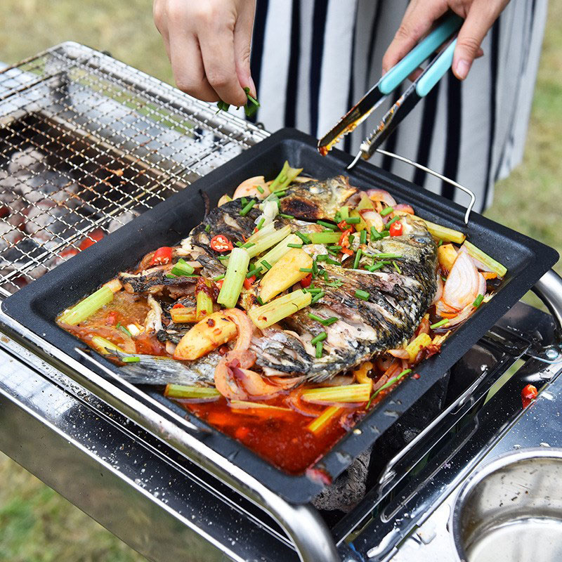 Outdoors Thick Square Grill Pa - Camping Cooking Frying Pan review and price