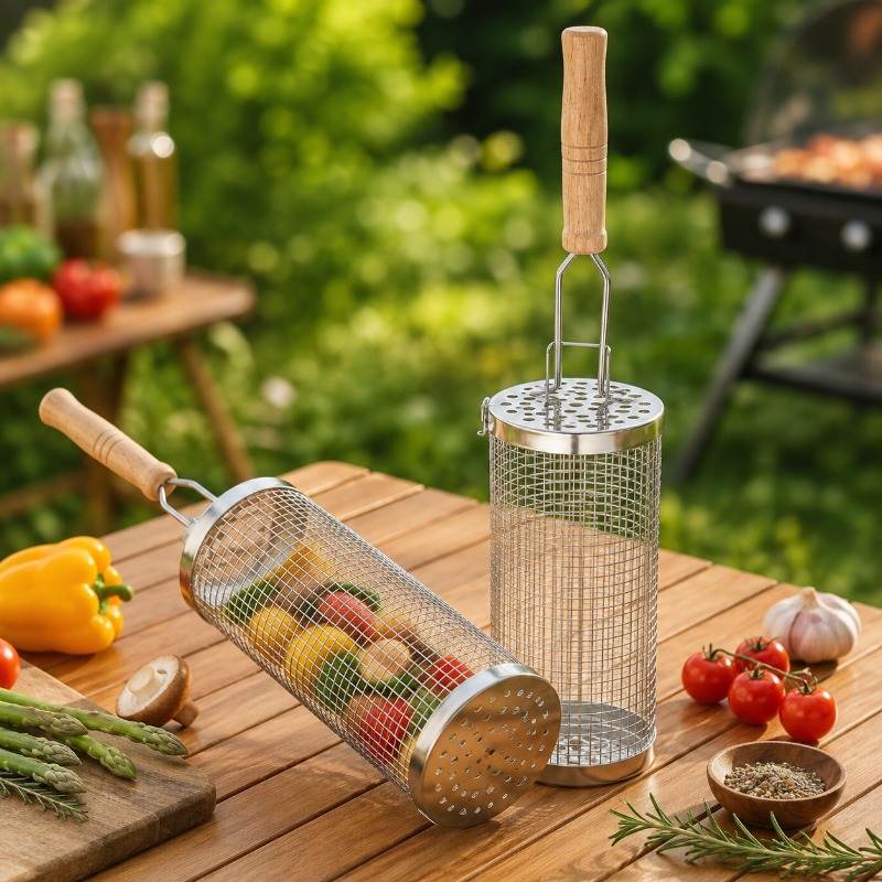 Round Barbecue Grill Basket Se - Camping Cooking Grill review and price