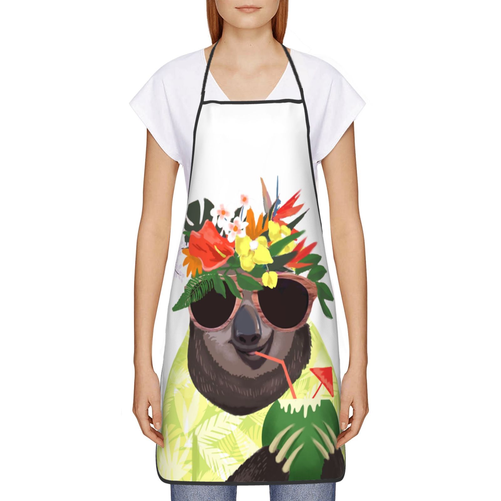 1pc Adult Apron Sloth Print Re - Camping Cooking Apron review and price