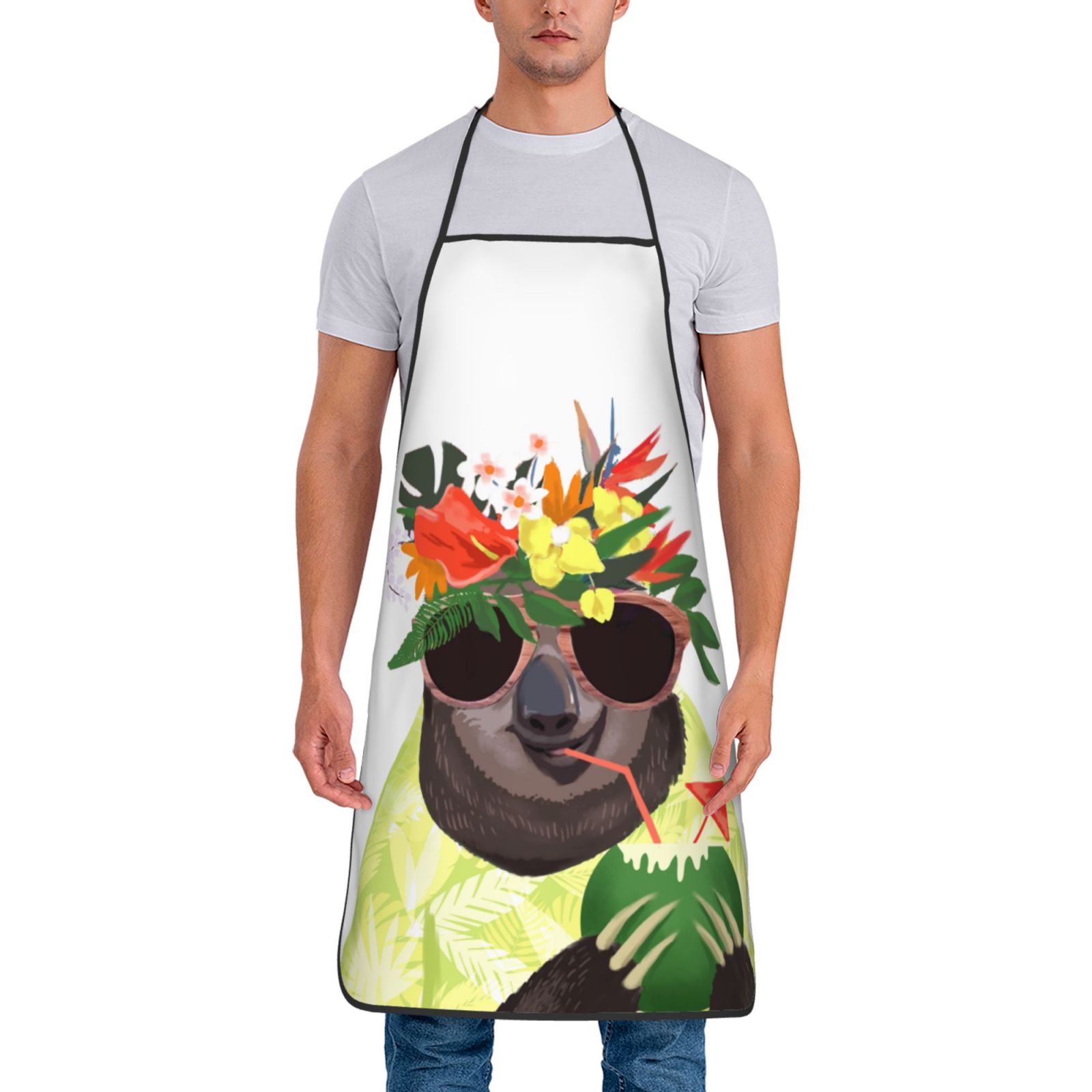 1pc Adult Apron Sloth Print Re - Camping Cooking Apron review and price