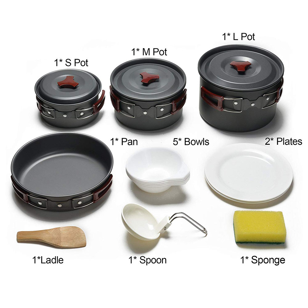 Outdoor Camping Cookware Kit N - Camping Cooking Pots And Pans review and price