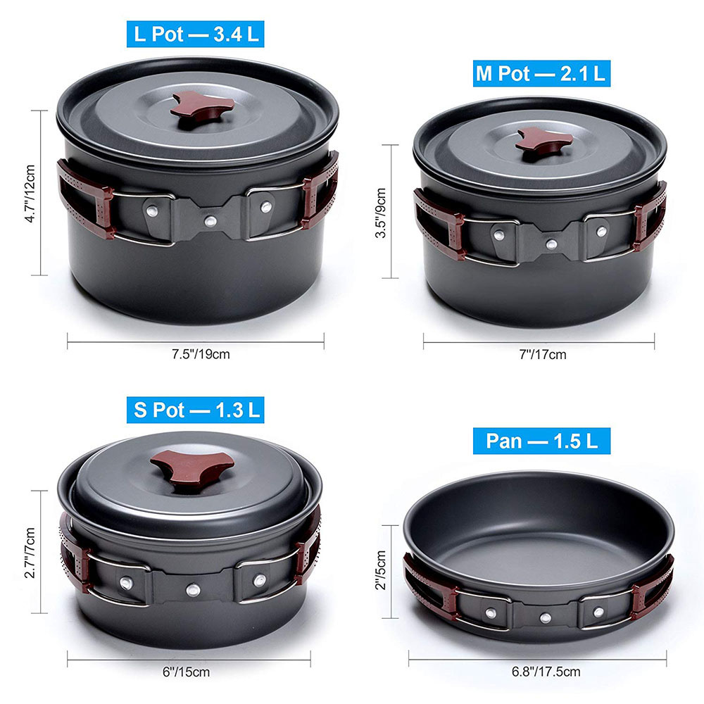 Outdoor Camping Cookware Kit N - Camping Cooking Pots And Pans review and price