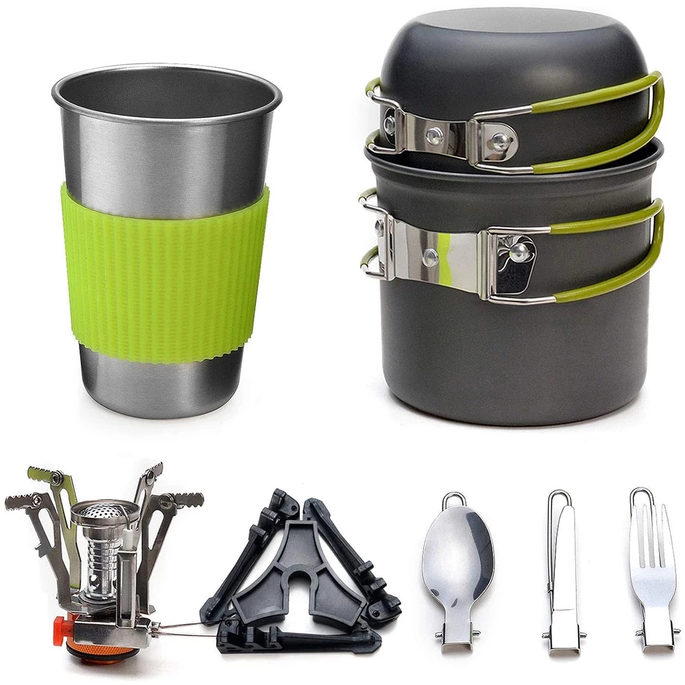 Camping Cookware Kit with Stov - Camping Cooking Pots And Pans review and price