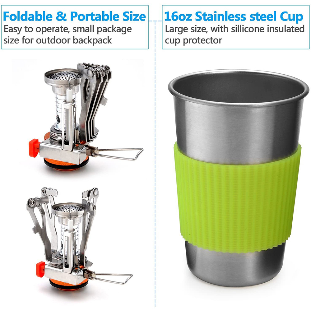 Camping Cookware Kit with Stov - Camping Cooking Pots And Pans review and price